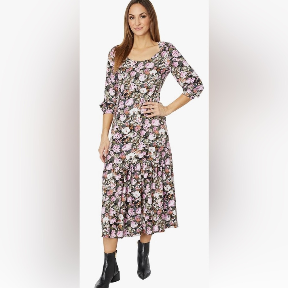 Anthropologie Saltwater LUXE Rubie Tiered Floral Long Rayon Dress Sz M